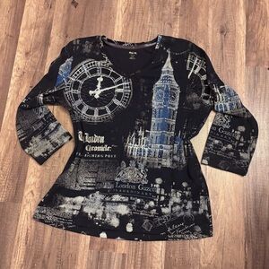 Alia Black and Gray Long Sleeve Tee